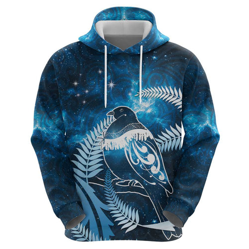 New Zealand Matariki Hoodie Pigeon Kereru Maori Fern Art