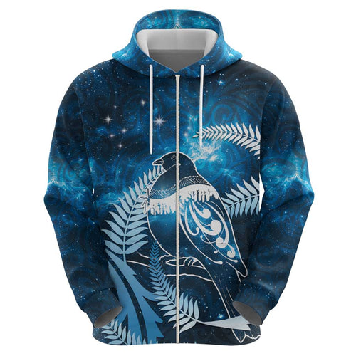 New Zealand Matariki Hoodie Pigeon Kereru Maori Fern Art