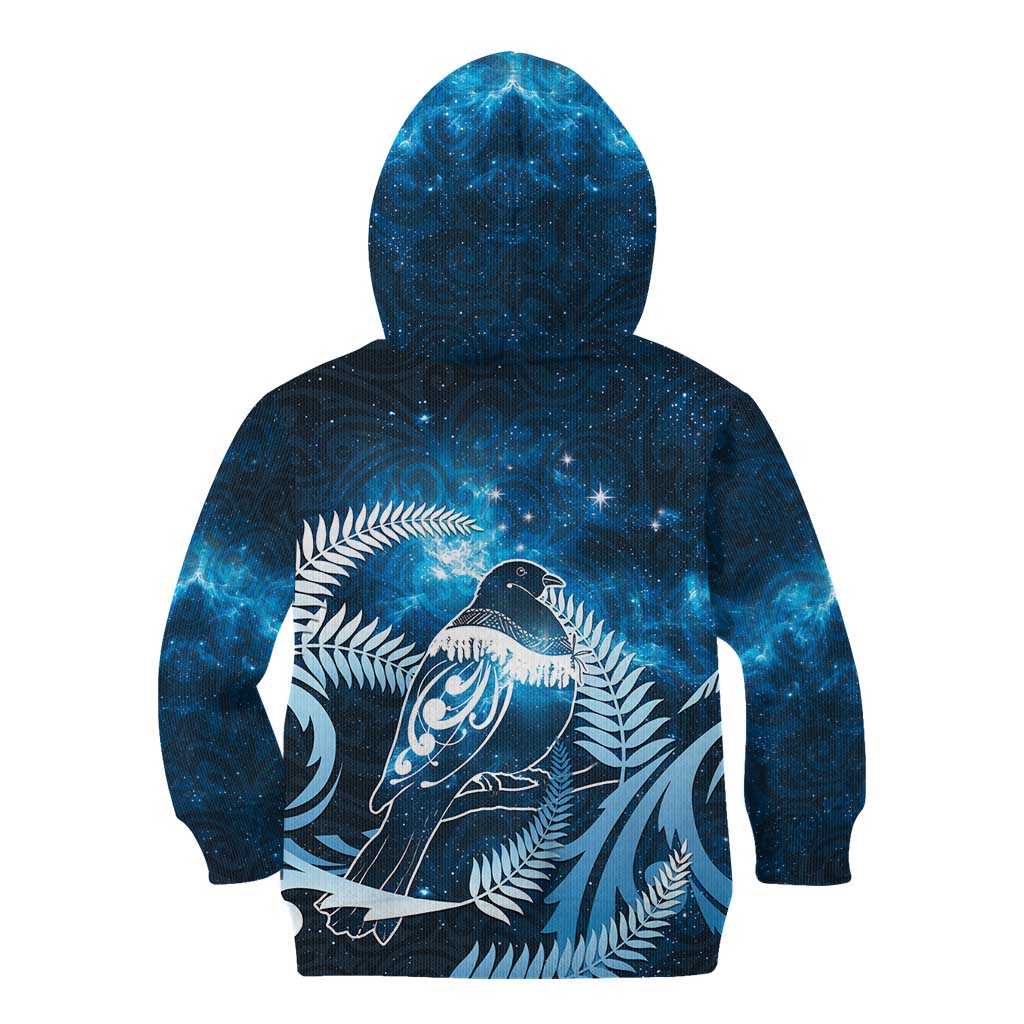 New Zealand Matariki Kid Hoodie Pigeon Kereru Maori Fern Art