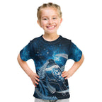 New Zealand Matariki Kid T Shirt Pigeon Kereru Maori Fern Art