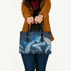 New Zealand Matariki Leather Bag Pigeon Kereru Maori Fern Art