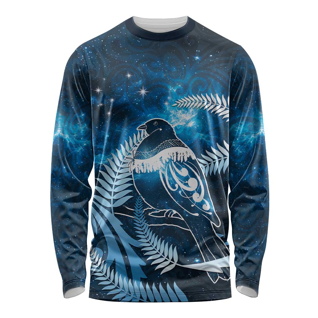 New Zealand Matariki Long Sleeve Shirt Pigeon Kereru Maori Fern Art