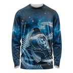 New Zealand Matariki Long Sleeve Shirt Pigeon Kereru Maori Fern Art