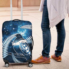 New Zealand Matariki Luggage Cover Pigeon Kereru Maori Fern Art