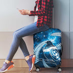 New Zealand Matariki Luggage Cover Pigeon Kereru Maori Fern Art