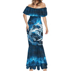 New Zealand Matariki Mermaid Dress Pigeon Kereru Maori Fern Art