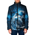 New Zealand Matariki Padded Jacket Pigeon Kereru Maori Fern Art