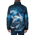 New Zealand Matariki Padded Jacket Pigeon Kereru Maori Fern Art
