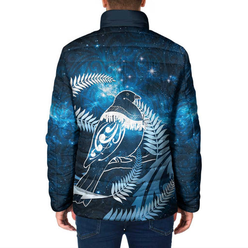 New Zealand Matariki Padded Jacket Pigeon Kereru Maori Fern Art