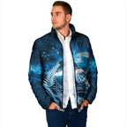 New Zealand Matariki Padded Jacket Pigeon Kereru Maori Fern Art