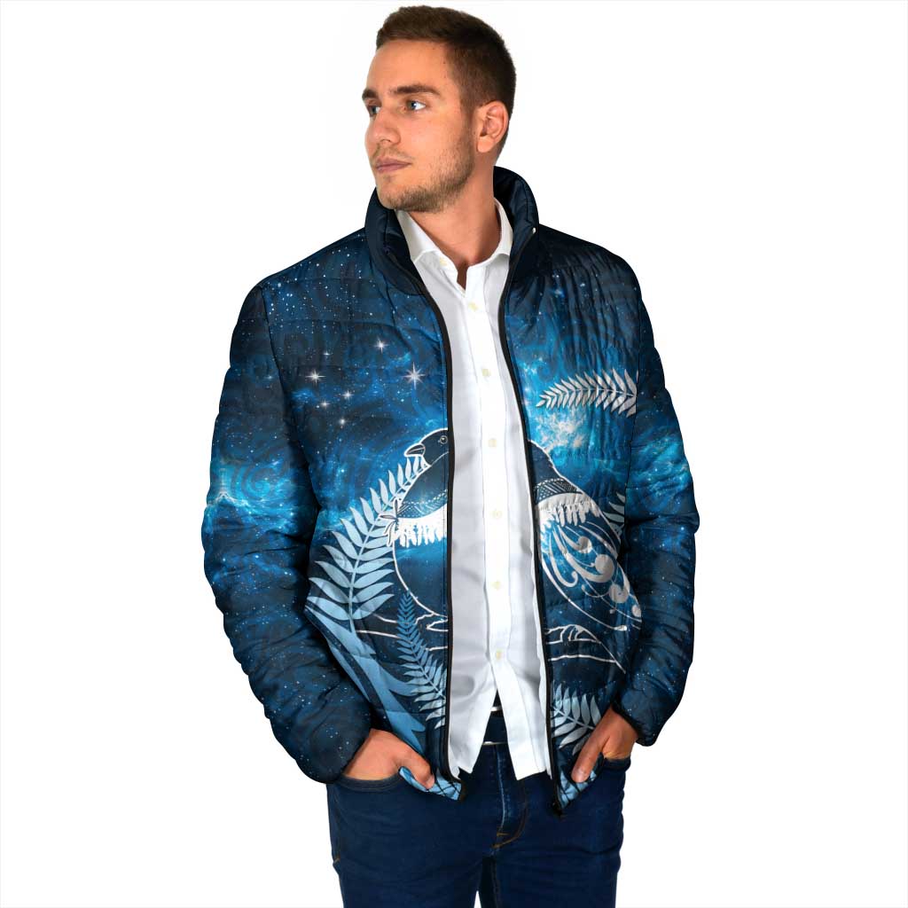 New Zealand Matariki Padded Jacket Pigeon Kereru Maori Fern Art