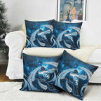 New Zealand Matariki Pillow Cover Pigeon Kereru Maori Fern Art