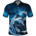 New Zealand Matariki Polo Shirt Pigeon Kereru Maori Fern Art