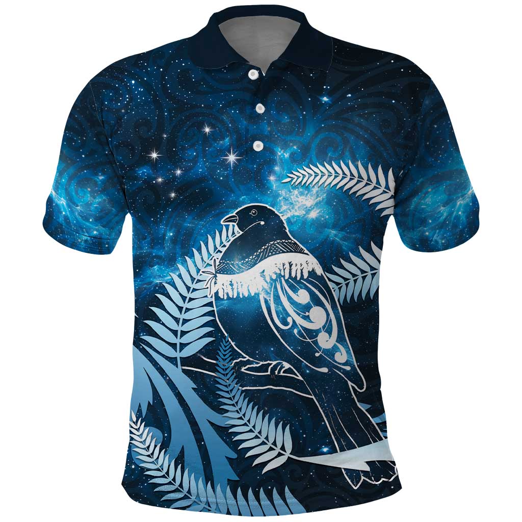 New Zealand Matariki Polo Shirt Pigeon Kereru Maori Fern Art
