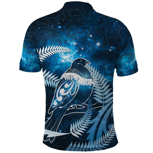 New Zealand Matariki Polo Shirt Pigeon Kereru Maori Fern Art