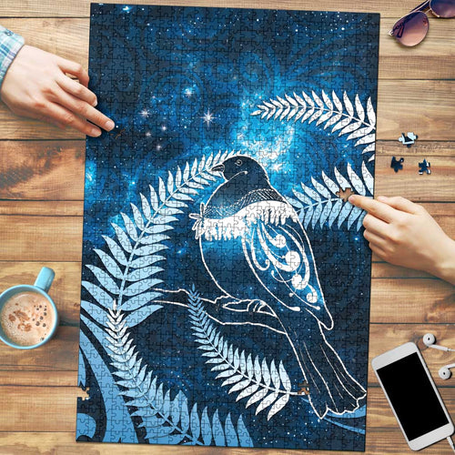 New Zealand Matariki Puzzle Pigeon Kereru Maori Fern Art