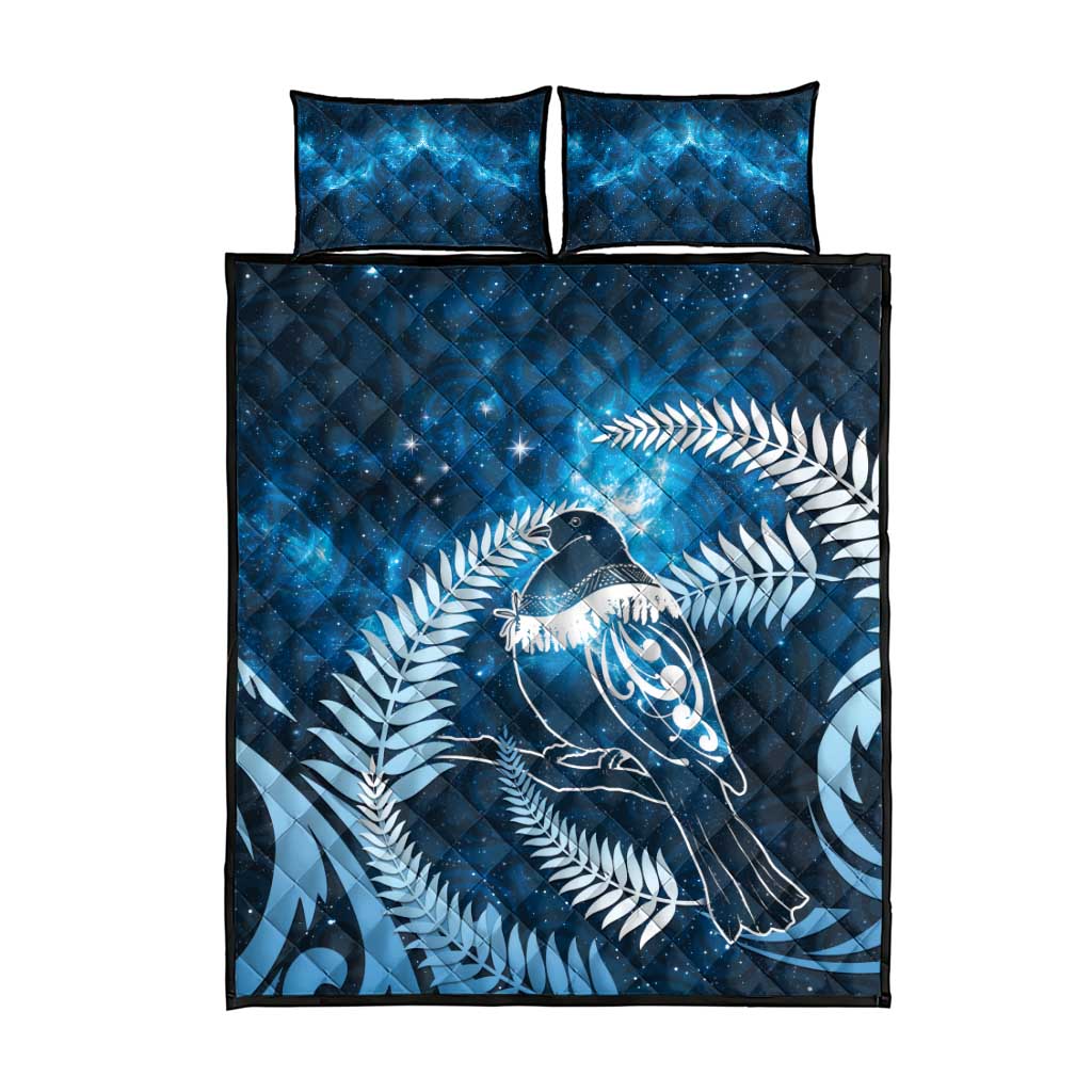 New Zealand Matariki Quilt Bed Set Pigeon Kereru Maori Fern Art