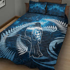 New Zealand Matariki Quilt Bed Set Pigeon Kereru Maori Fern Art