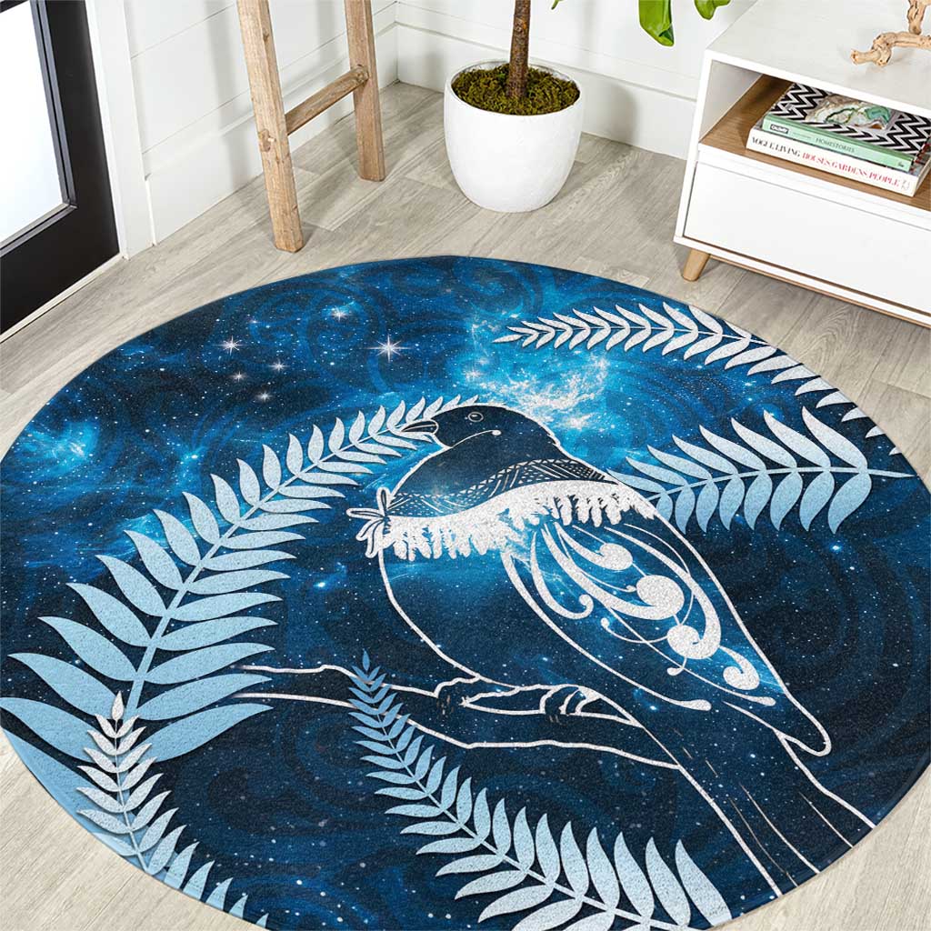 New Zealand Matariki Round Carpet Pigeon Kereru Maori Fern Art