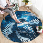 New Zealand Matariki Round Carpet Pigeon Kereru Maori Fern Art