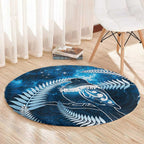 New Zealand Matariki Round Carpet Pigeon Kereru Maori Fern Art