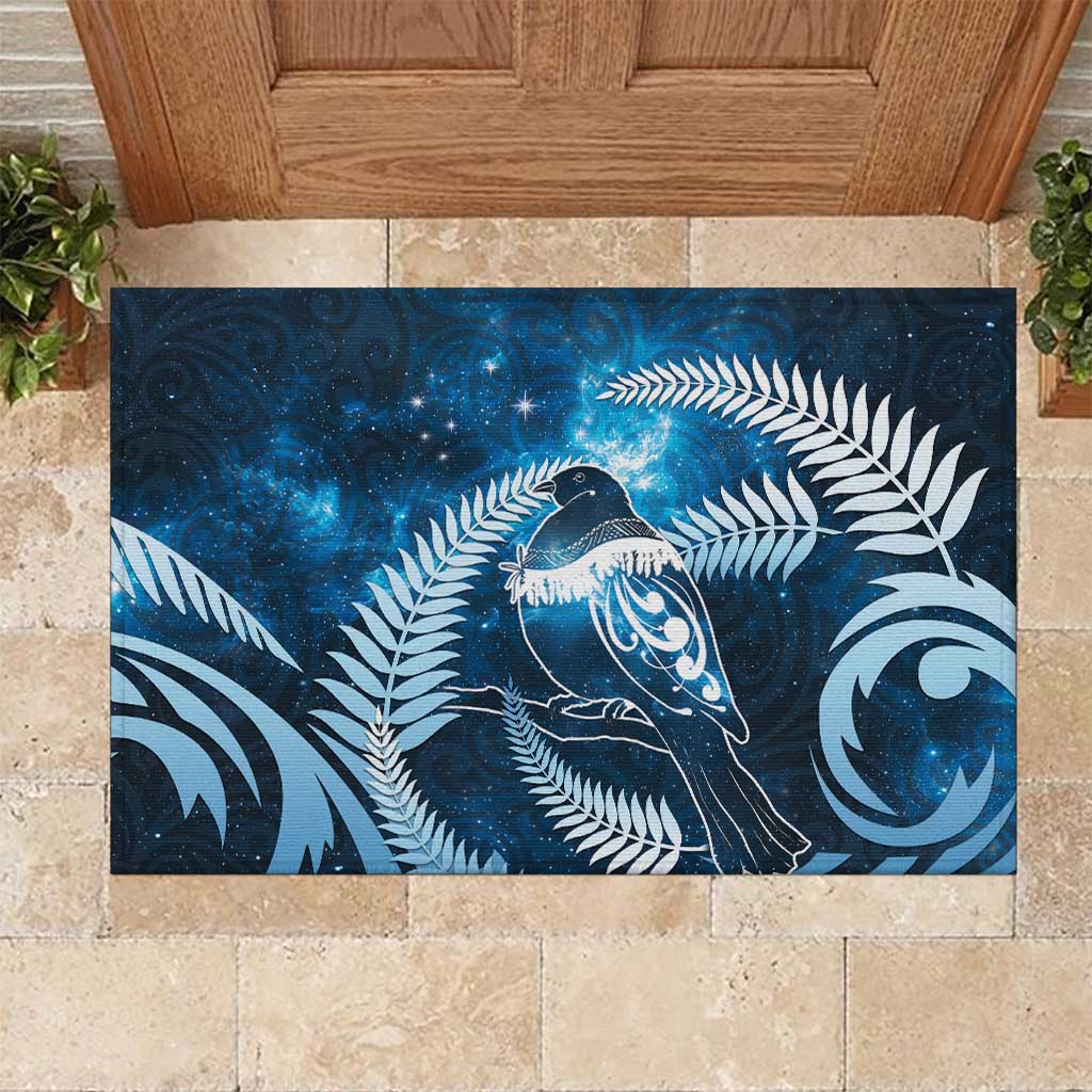 New Zealand Matariki Rubber Doormat Pigeon Kereru Maori Fern Art