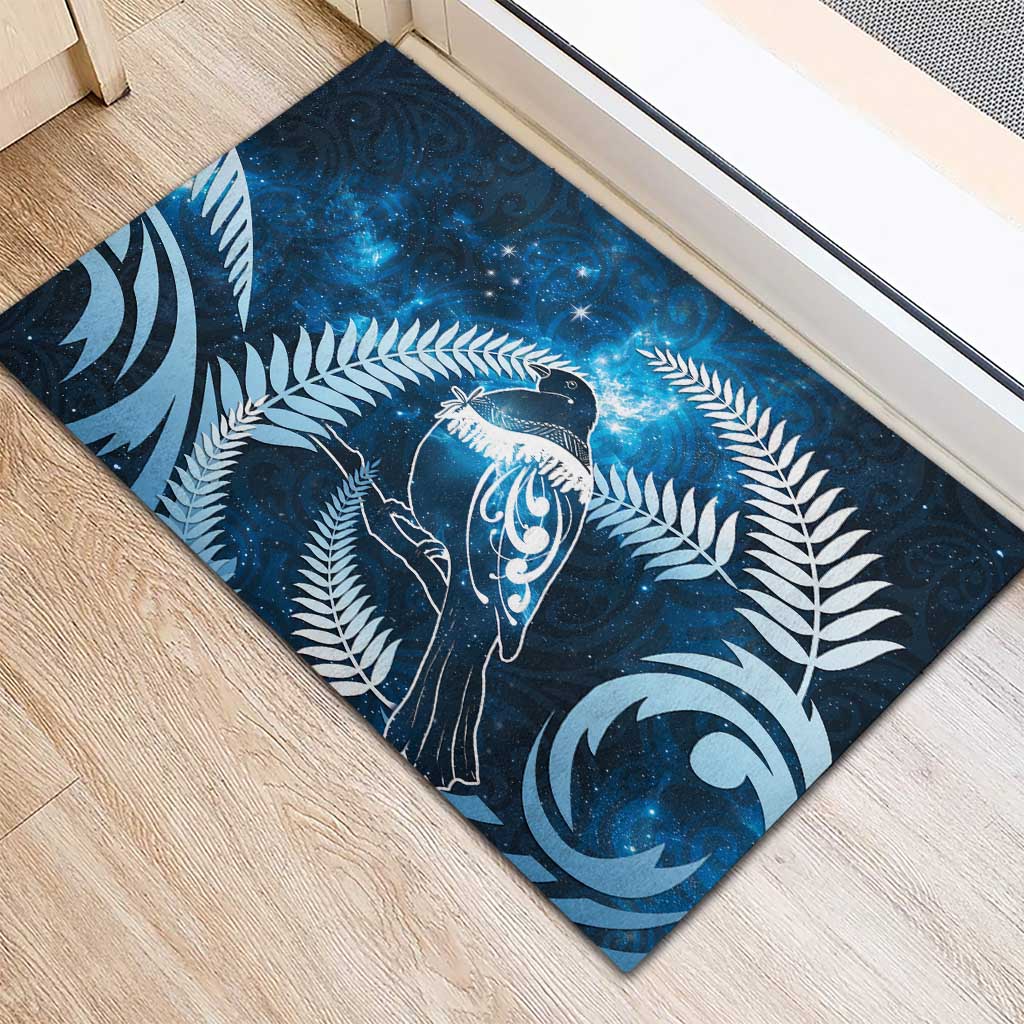 New Zealand Matariki Rubber Doormat Pigeon Kereru Maori Fern Art