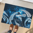 New Zealand Matariki Rubber Doormat Pigeon Kereru Maori Fern Art