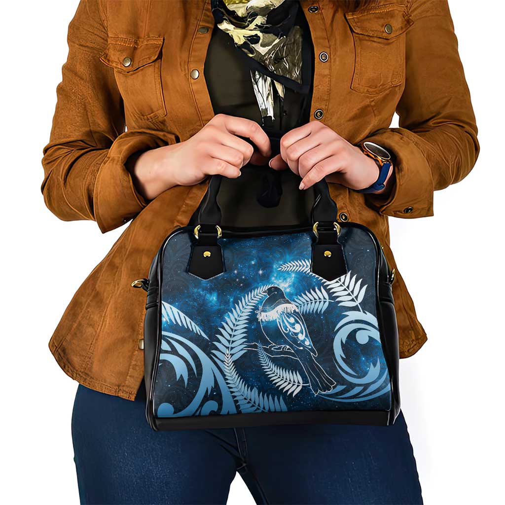New Zealand Matariki Shoulder Handbag Pigeon Kereru Maori Fern Art