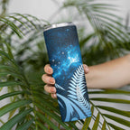 New Zealand Matariki Skinny Tumbler Pigeon Kereru Maori Fern Art