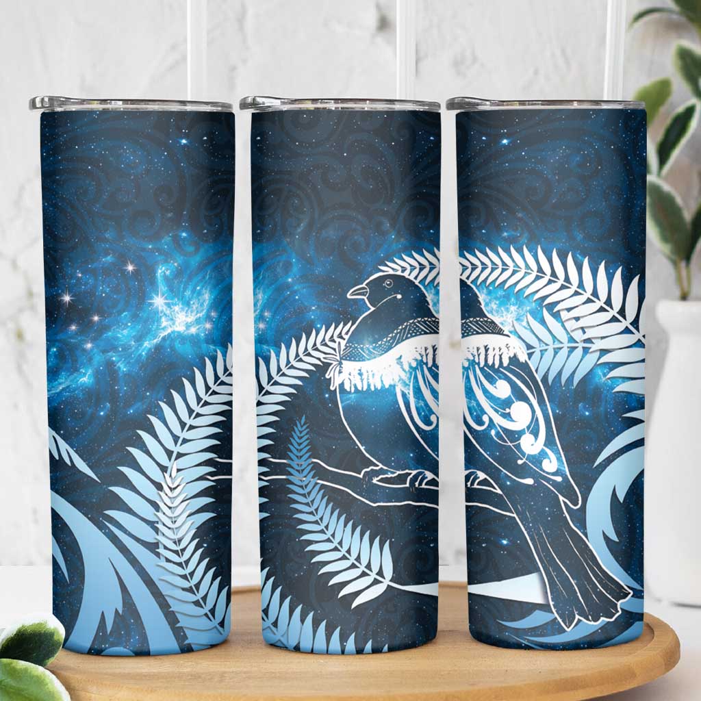 New Zealand Matariki Skinny Tumbler Pigeon Kereru Maori Fern Art