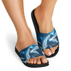 New Zealand Matariki Slide Sandals Pigeon Kereru Maori Fern Art