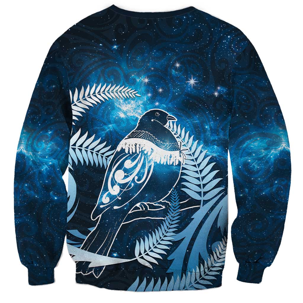 New Zealand Matariki Sweatshirt Pigeon Kereru Maori Fern Art