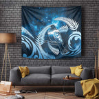 New Zealand Matariki Tapestry Pigeon Kereru Maori Fern Art
