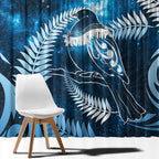 New Zealand Matariki Window Curtain Pigeon Kereru Maori Fern Art