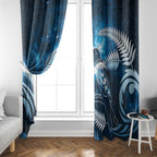 New Zealand Matariki Window Curtain Pigeon Kereru Maori Fern Art