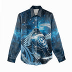 New Zealand Matariki Women Casual Shirt Pigeon Kereru Maori Fern Art