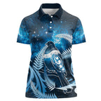 New Zealand Matariki Women Polo Shirt Pigeon Kereru Maori Fern Art