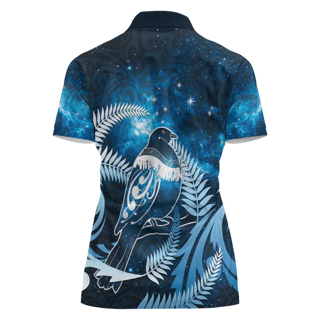 New Zealand Matariki Women Polo Shirt Pigeon Kereru Maori Fern Art