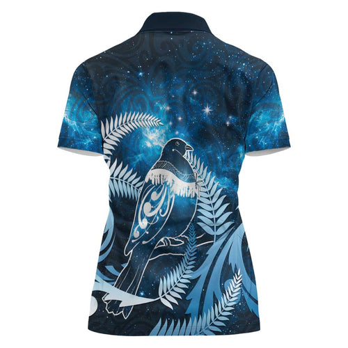 New Zealand Matariki Women Polo Shirt Pigeon Kereru Maori Fern Art