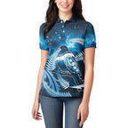 New Zealand Matariki Women Polo Shirt Pigeon Kereru Maori Fern Art