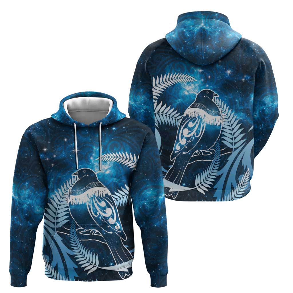 New Zealand Matariki Zip Hoodie Pigeon Kereru Maori Fern Art