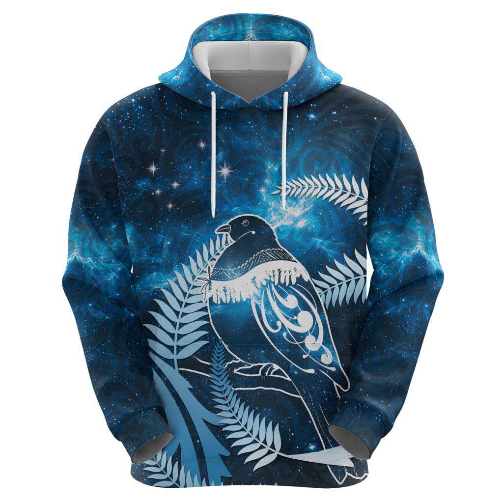 New Zealand Matariki Zip Hoodie Pigeon Kereru Maori Fern Art