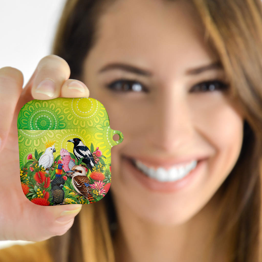 Australian Native Birds AirPods Case Art Dot Painting Pattern