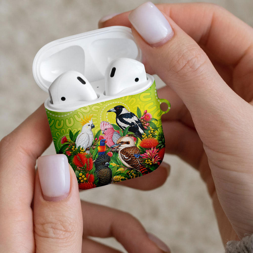 Australian Native Birds AirPods Case Art Dot Painting Pattern