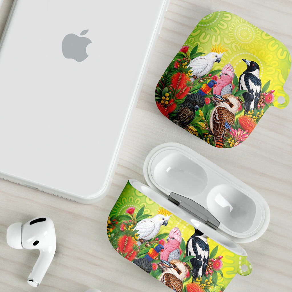 Australian Native Birds AirPods Case Art Dot Painting Pattern