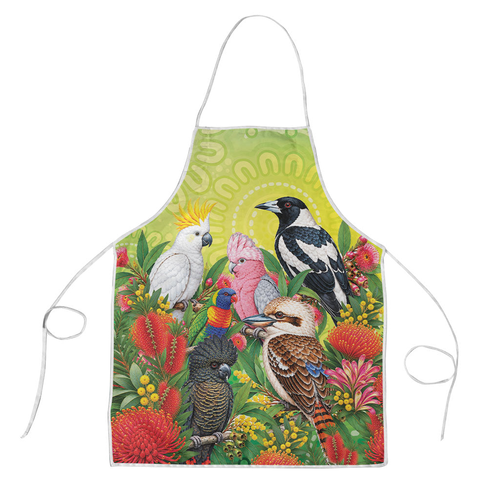 Australian Native Birds Apron Art Dot Painting Pattern