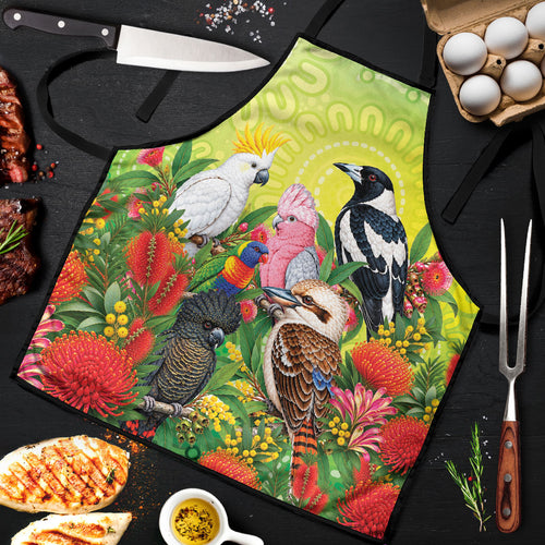 Australian Native Birds Apron Art Dot Painting Pattern
