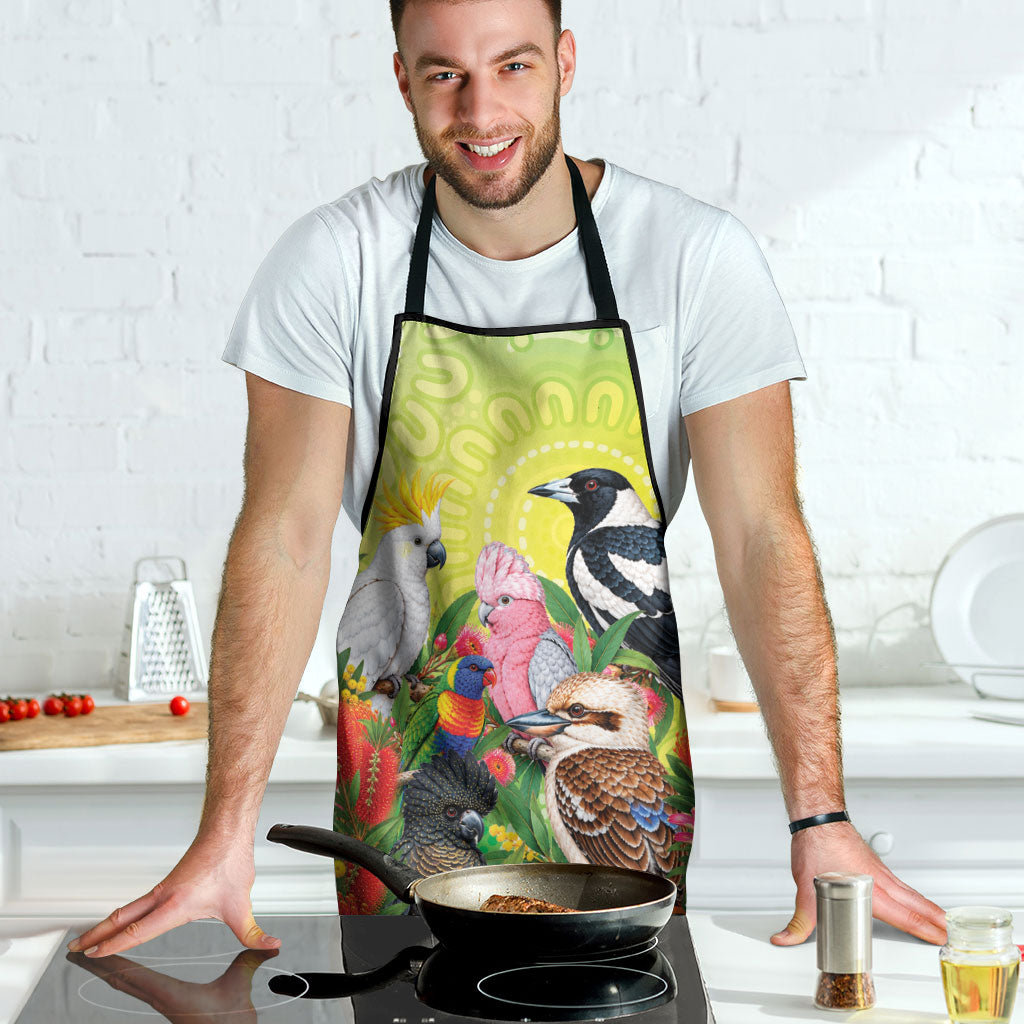 Australian Native Birds Apron Art Dot Painting Pattern