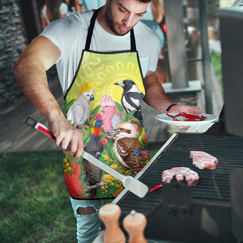 Australian Native Birds Apron Art Dot Painting Pattern